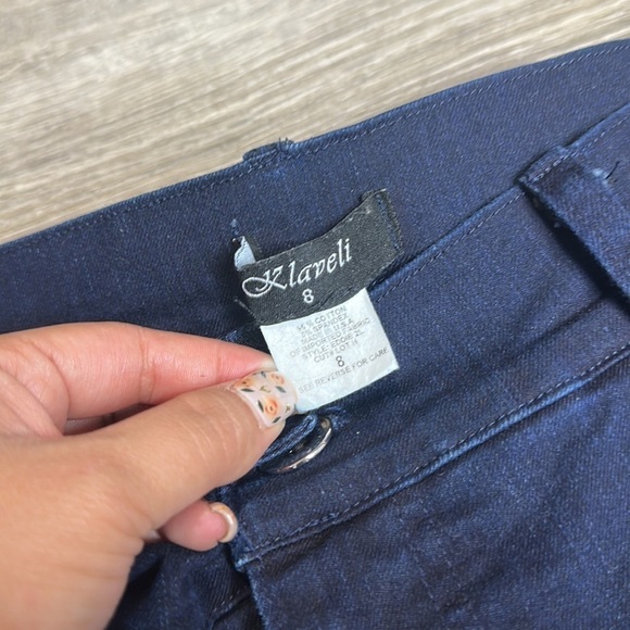 Klaveli Dark Blue High Waisted Straight Leg Jeans Sz 8 - Picture 3 of 10